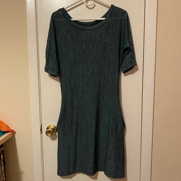 Unlabeled Sheer Sheath Dress - Size Small - Green & Black Melange - Picture 4 of 5